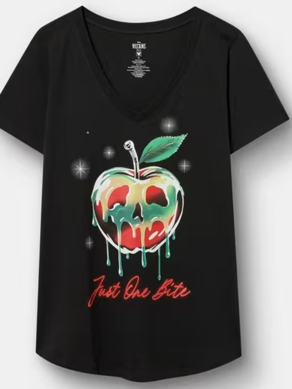 NWT Torrid 0x (Large/12) Disney Villains Poison Apple Classic Cotton V-Neck Tee